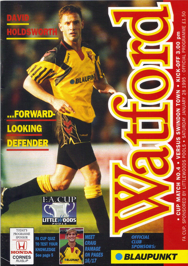 <b>Saturday, January 28, 1995</b><br />vs. Watford (Away)